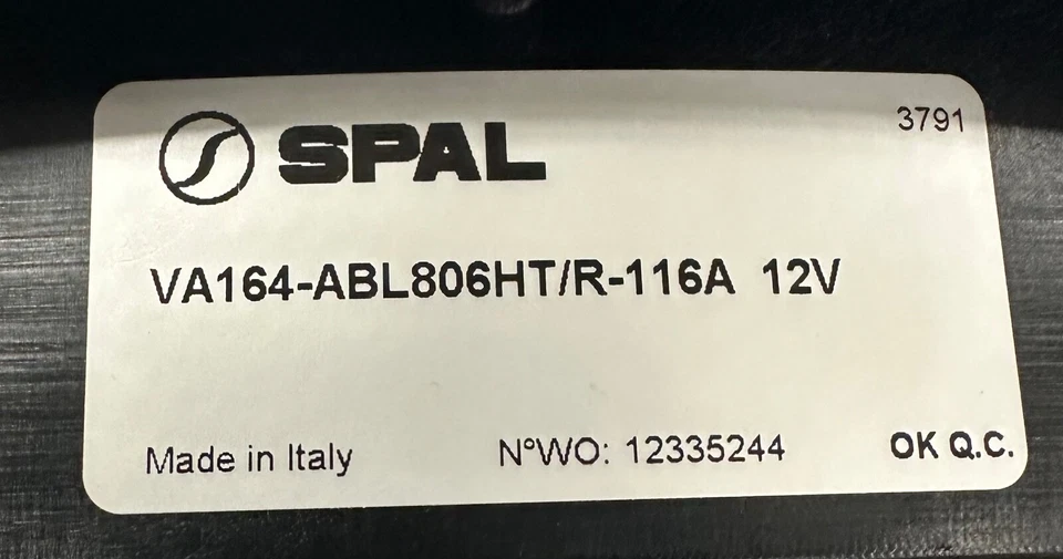 Ventilador axial sin escobillas SPAL 12v VA164-ABL806HT/R-116A Foto 3 de 4