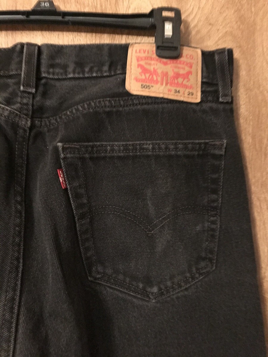 Mens 505 Levi, size W34, L29. Black Straight Leg | eBay