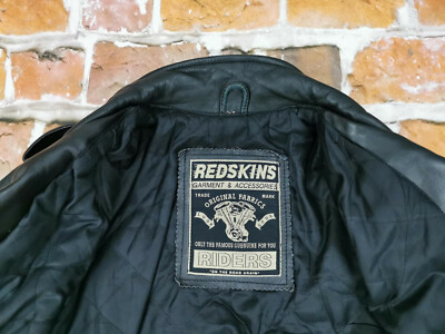 Veste Motard En Cuir Vintage REDSKINS Femme Taille L - Style Rétro Années 80/90, Très Bon état