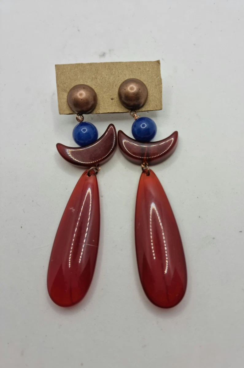 Set 6 Paia Orecchini Pendenti Fatti A Mano In Resina Bianca, Blu E Rosa - Forma Nuvole, Anallergici, Regalo Donna - 4