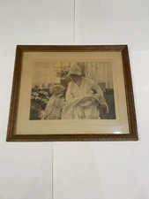 Bessie Pease Gutmann New Baby Meets Sibling Mom Original Fine Art Framed Print