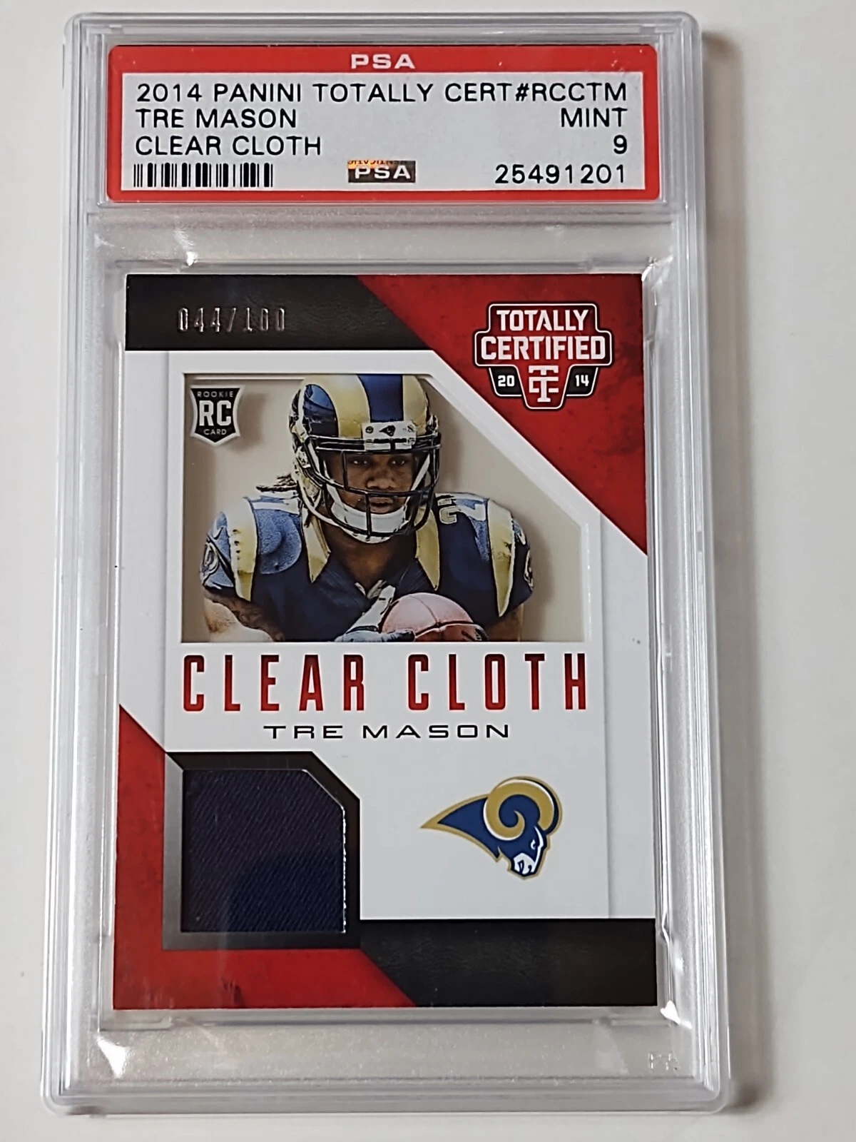 Tre Mason Panini Totally Certified Rookie Clear Cloth #RCCTM Base