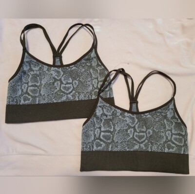 NWOT Bombshell Sportswear Snakeskin Sports Bra Bundle Size XS Activewear Yoga