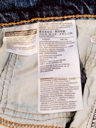 Levis 505 Mens W 38 L 31* Whisker Faded Tapered Blue Jeans - Picture 10 of 11