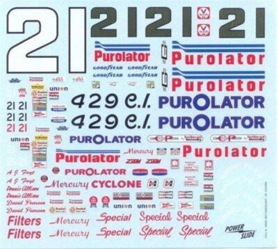 Powerslide #21 Purolator 1971-73 Donnie Allison AJ Foyt David Pearson 1/25 decal