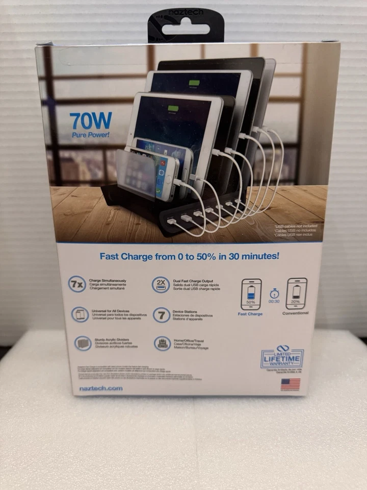 Estación de acoplamiento multicargador Naztech Power Hub 7 [iPhone, Samsung, iPad y más] Foto 2 de 4