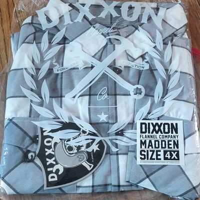 Dixxon Flannel Company Madden Gray White Black Plaid Flannel Button-Up Men s 4X