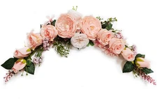Artificial Peony Flower Swag, Arch Flowers, 20" Length in Bent, Decorative Sw...