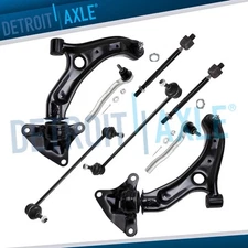 8pc Front Lower Control Arm Inner Outer Tie Rod Sway Bar for 2009-2014 Honda Fit