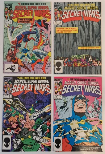 Secret Wars #3, 4, 6, & 7(1st app of Volcana,  Titania, & Spider-Woman!) 1984