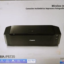 USED Canon PIXMA iP8720 Wireless Inkjet Photo Printer Black W INK