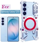 For Samsung S26+ Case Shockproof Magnetic Ring Metal Mechanical Bumper Cover