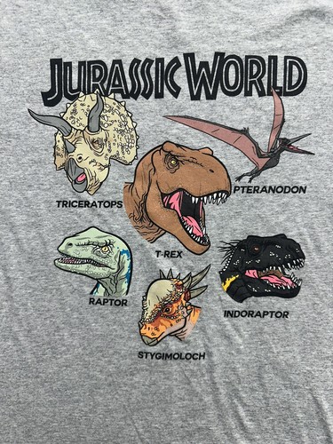 Jurassic World Park T-Shirt Youth Boys XS Gray T-Rex Dinosaurs Universal Studios - Picture 3 of 7