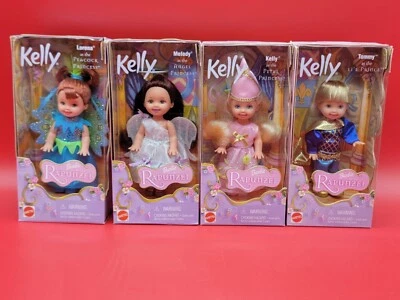 2001 Mattel Barbie Kelly Rapunzel Dolls Choose Kelly Tommy Lorena Melody NRFB