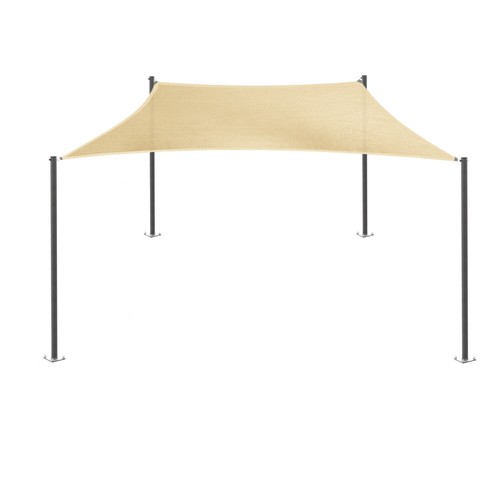Cubierta de dosel para sol de arena rectangular vela de 13-19 pies con alambre de acero jardín exterior - Imagen 3 de 7