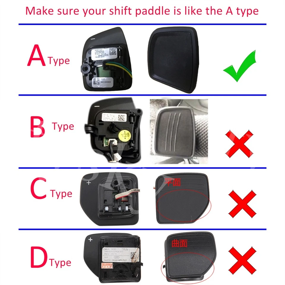 For 2020-2023 Audi A3 A4 B9 A5 A6 C8 A7 Steering Wheel Paddle Shifter Extension - Image 3 of 4