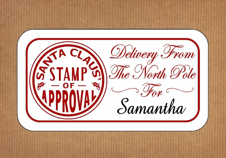 24 Personalised Christmas Present Stickers Gift Special Delivery From Santa Tags