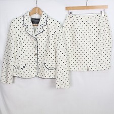 Versus White Polka Dot Blue Suit Womens Size M