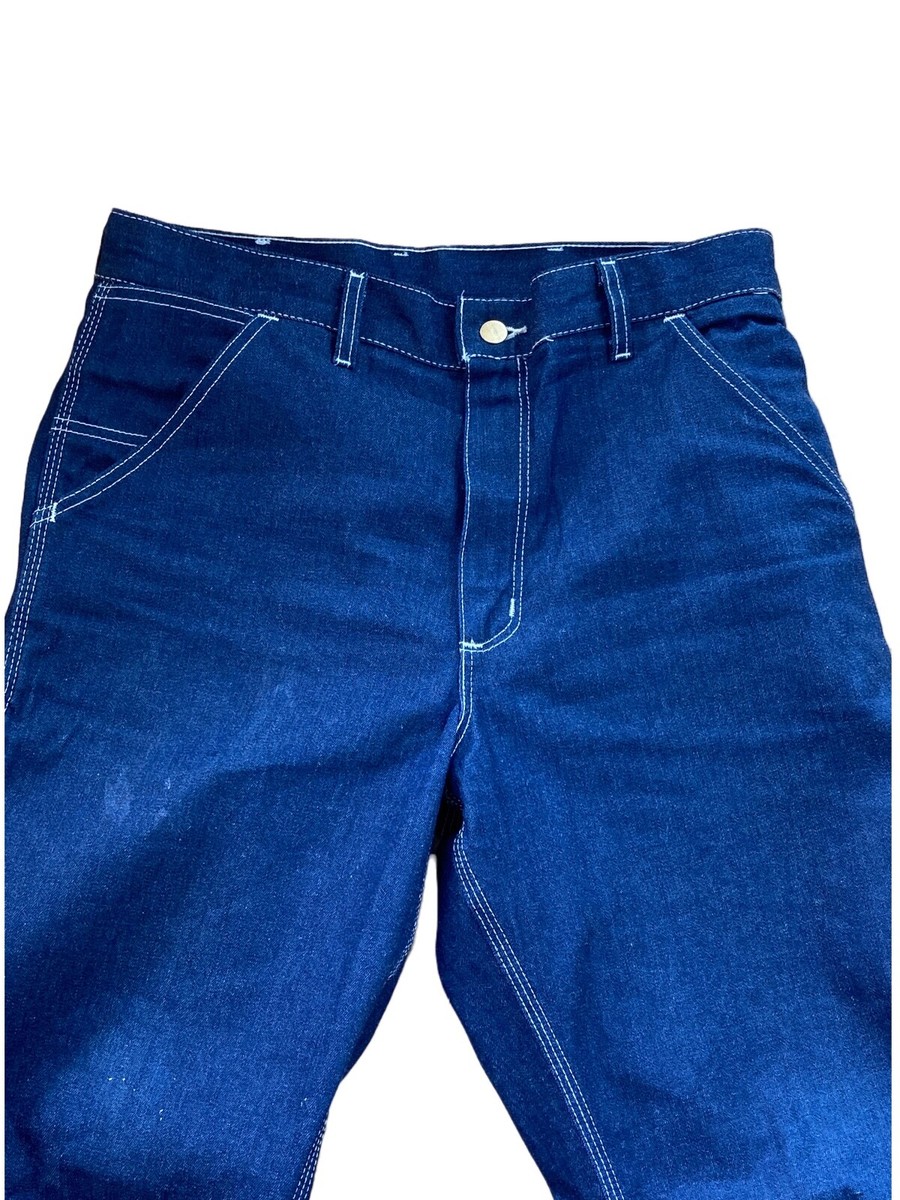 Carhartt Carpenter Jeans Blue Denim Painters Pants Size