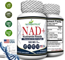 NAD+ Advanced with Multi-Collagen Nicotinamide Riboside Resveratrol 60 Caps