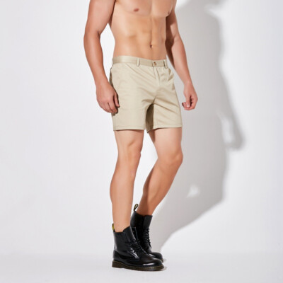 Men Cotton Shorts Solid Color Casual Sexy Half Pants Mini