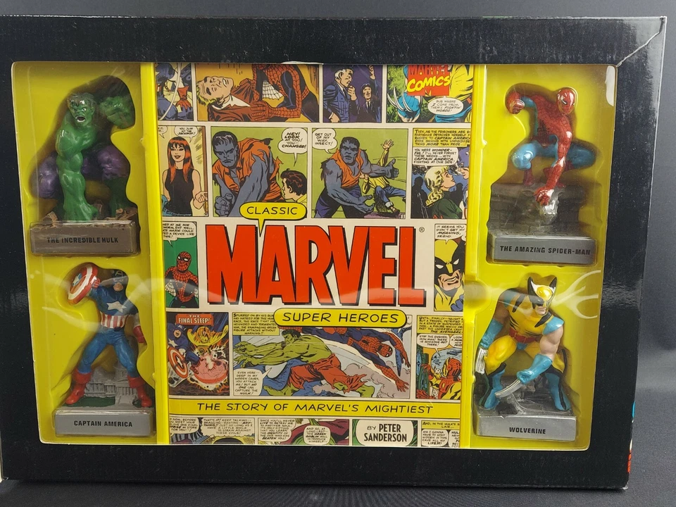 4 bonecos de ação clássicos de super-heróis da Marvel e livro uma edição de colecionador 2005 - Imagem 3 de 4
