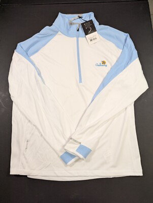 NWT MEN'S ZERO RESTRICTION Z425 PULLOVER, SIZE: M, COLOR: WHITE/SKYWAY HTHR(M16)