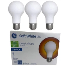 6 Bulbs GE Lighting General Purpose Classic Shape A21 Soft LED 10  Medium Base