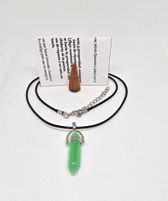 COLLAR CUARZO VERDE / GREEN QUARTZ NECKLACE PARA PROTECCION FORTUNA EXITO