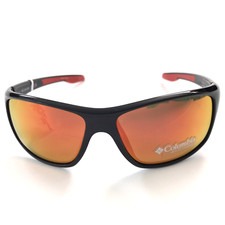 Columbia Men Polarized Sunglasses Black Frame Red Mirror Lens Burr C559SP