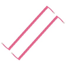 2 Pack 13.1 Feet Coiled 1.96 Feet Phone Cord for Landline, Pink