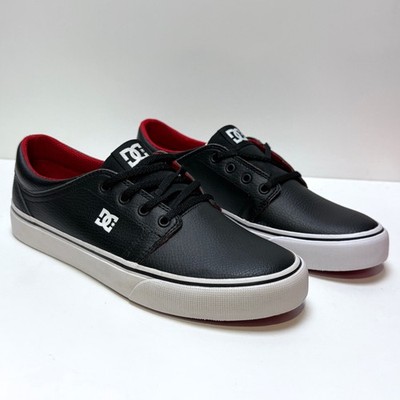 DC SHOES TRASE SCHWARZ ROT WEISS LEDER SNEAKER (UK 7 EUR 40,5)