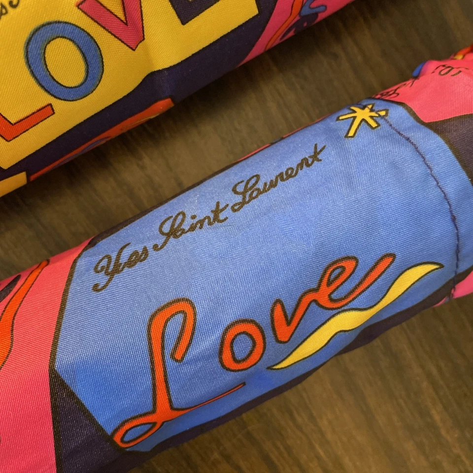 Paraguas YSL Vintage Yves Saint Laurent Duchas de Amor Perfumes • Colorido NUEVO Foto 4 de 4