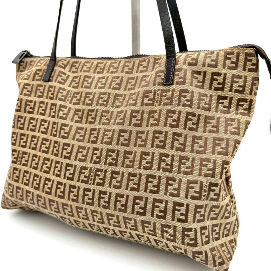 FENDI Zucchino Zucca Print Canvas Tote Shoulder Bag 659