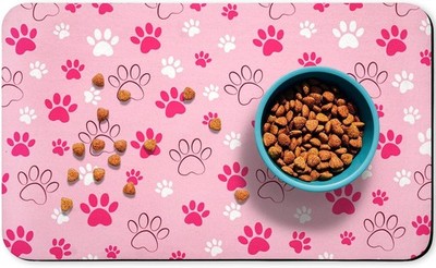 Dog Food Mat, Absorbent Water Bowl Mats Cat Pet Feeding Placemats Pink 12 * 20 i