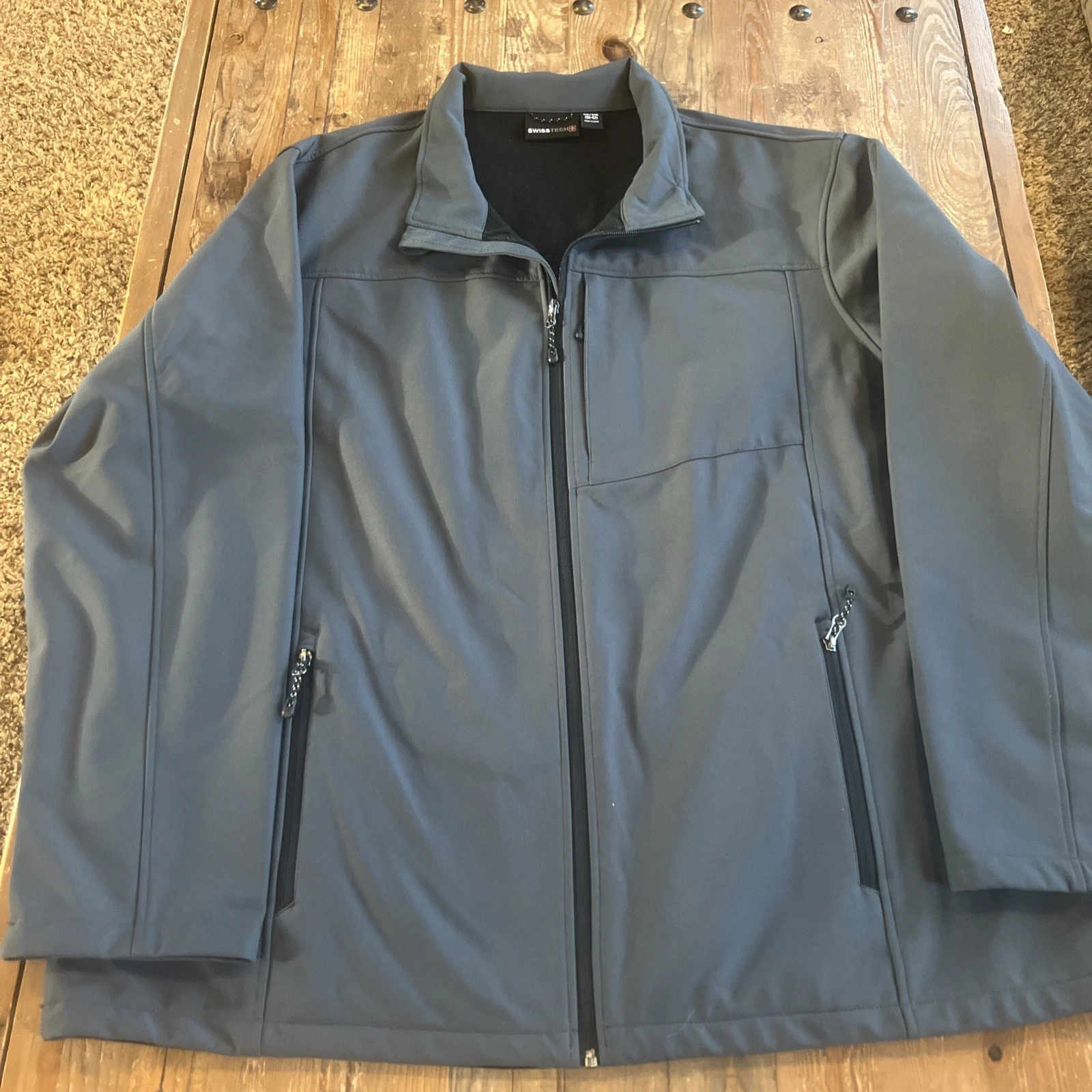 SwissTech Mens Softshell Jacket Wind Water Resistant Gray Golf Size 2XL EUC