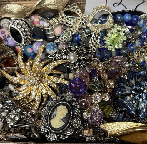 Vintage & Modern Some Signed Costume Jewelry Lot Full Small Priority Box # 127