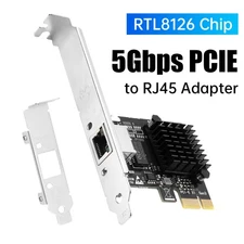 5G PCle To RJ45 PCI Express Network Card, RTL8126 Chip, 10/100/2500/5000Mbps
