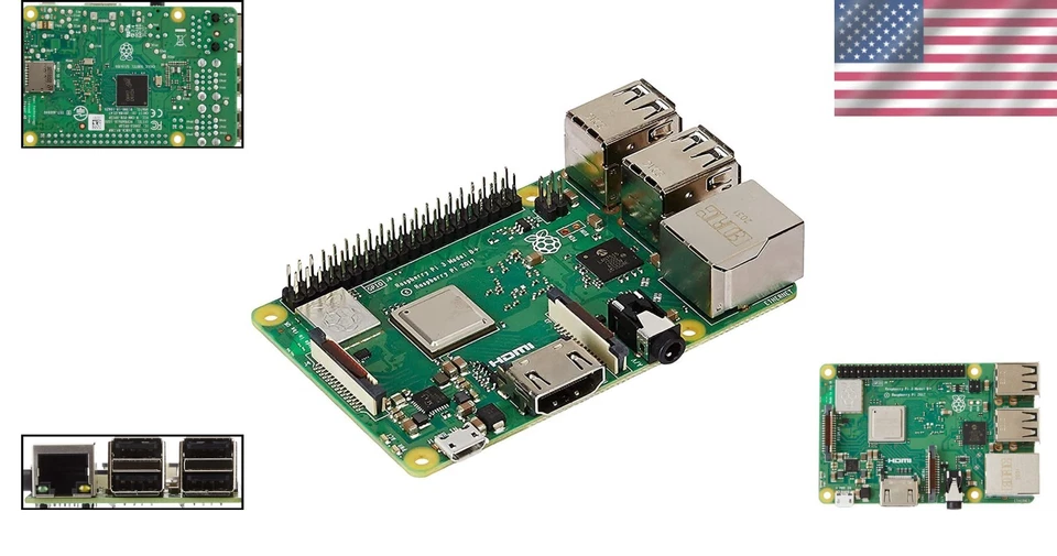 Raspberry Pi 3 Modelo B+ con CPU de cuatro núcleos de 1,4 GHz y 1 GB de RAM - Potencia compacta Foto 2 de 4