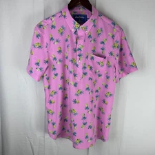 Chubbies Shirt Mens Medium Pineapple Print Short Sleeve Button Up Summer Casual