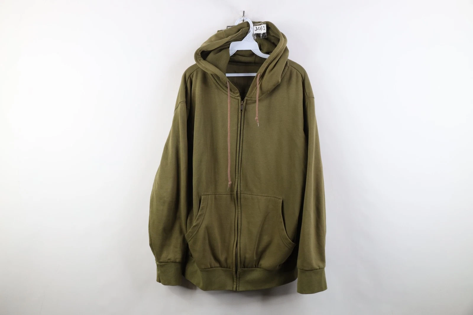 Vtg 90s Y2K Streetwear Mens XL Faded Thermal Waffle Knit Lined Full Zip Hoodie
