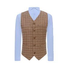 Oak Brown Tattersall Check Waistcoat