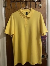Gildan Softstyle Yellow Short Sleeve Polo Shirt Size Medium
