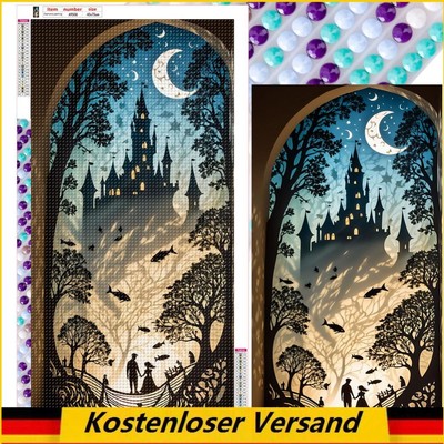 Street View 5D DIY Full Drill Round Diamond Painting Kit Home Wall Decor 40x75cm