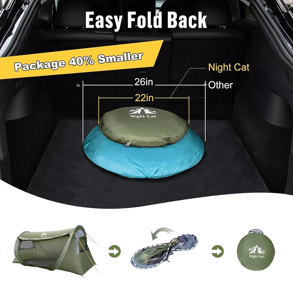 1 Person Lightweight Hiking Tent Easy Setup Large Door Compact Backpacking - Image 4 of 4