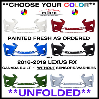 NEW FRONT BUMPER FOR 2016-2019 LEXUS RX PAINTED *CHOOSE YOUR COLOR* LX1000313