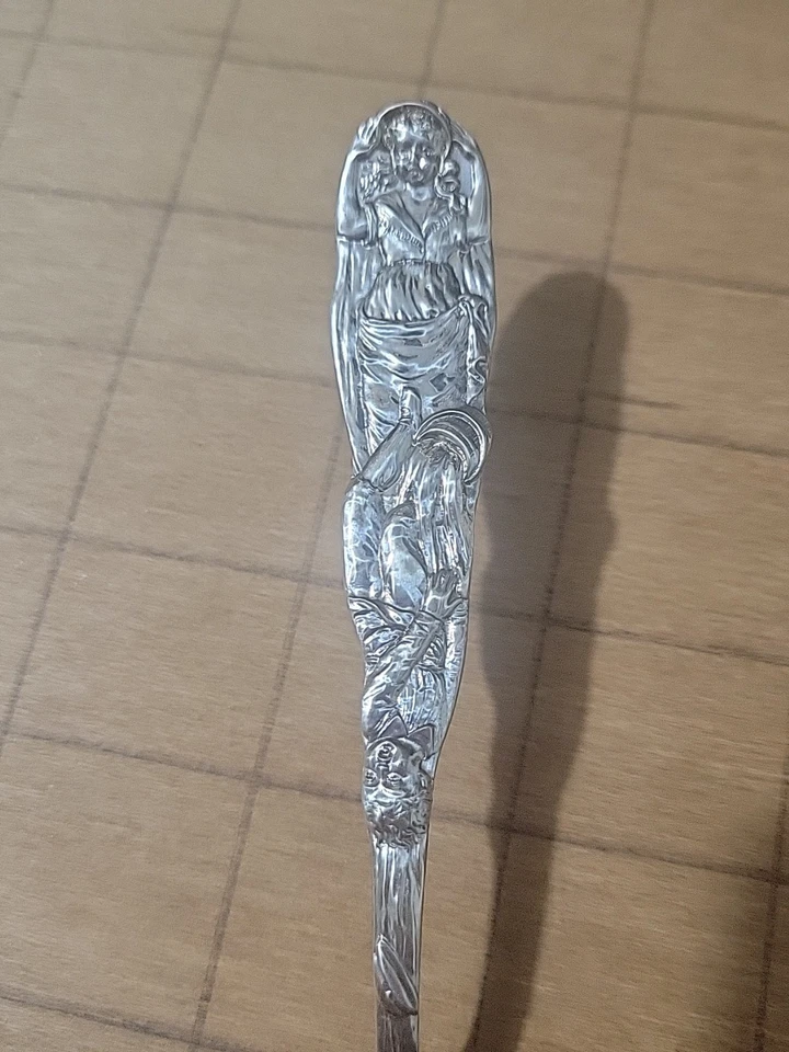 Juego de tenedores y cucharas Tiffany & Co 1910 antiguo raro Silver Jack & Jill, Nursery Ryme Foto 2 de 4