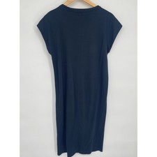 Everlane Dress The Luxe Cotton Side-Slit Tee Cap Sleeve Black Quiet Luxury Large