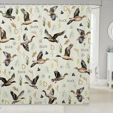  Mallard Duck Shower Curtain Hunting and 72"W x 72"L (Pack of 1) Multi 01