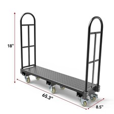 Narrow Aisle U-Boat Platform Cart Truck Dolly Thick Steel Deck 2000 LB W/ Wheels